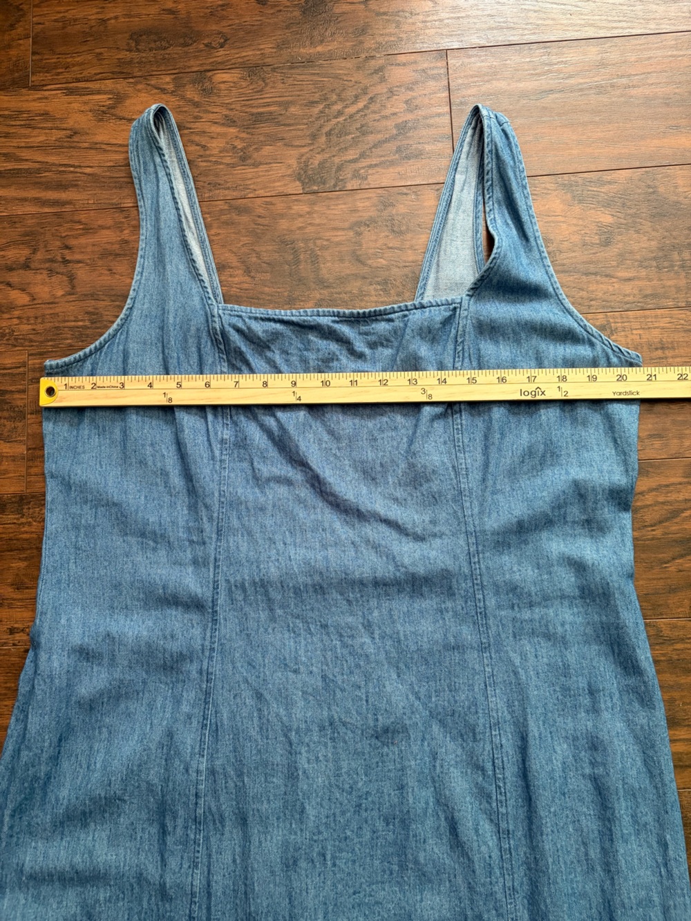 Old Navy Cotton Denim Square Neck Midi Dress - Picture 8 of 13